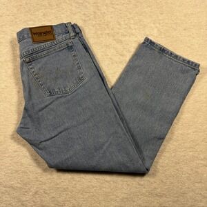 Wrangler Rugged Wear Mens Light Wash Straight Leg Denim Jeans Size 32 x 30